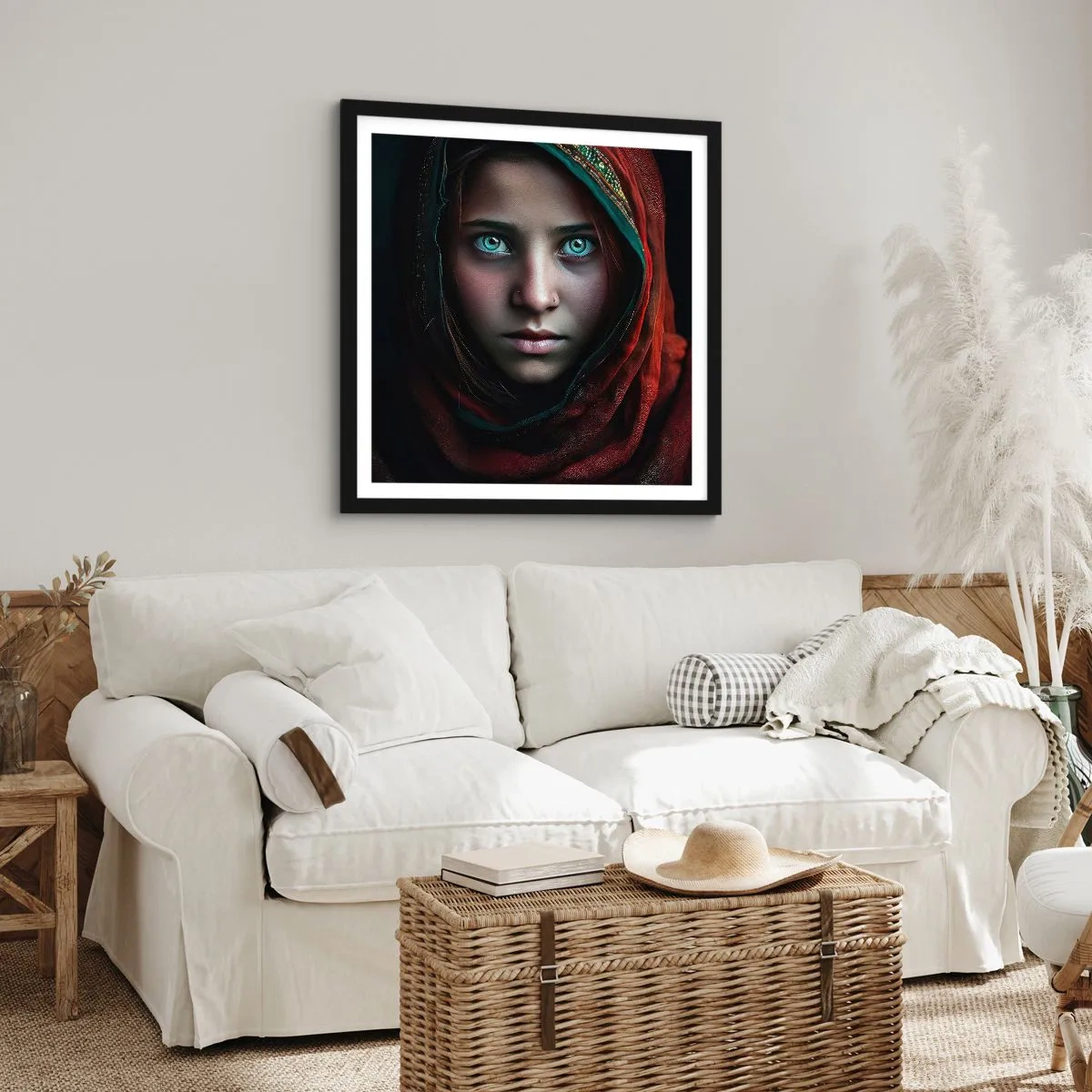 Affisch i svart ram - Östlig prinsessa - 40x40 cm