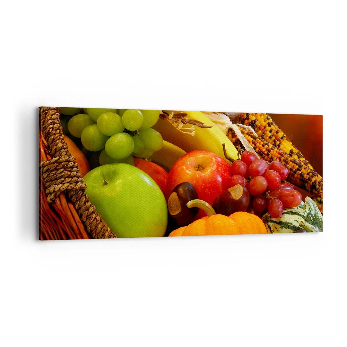 Canvastavla - Bild på duk - Överflödets korg - 100x40 cm