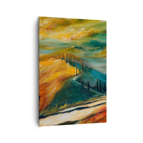Canvastavla - Bild på duk - Toskanskt landskap - 70x100 cm
