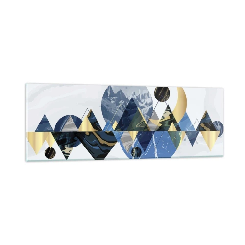 Glastavla - Bild på glas - Geometriskt landskap - 90x30 cm
