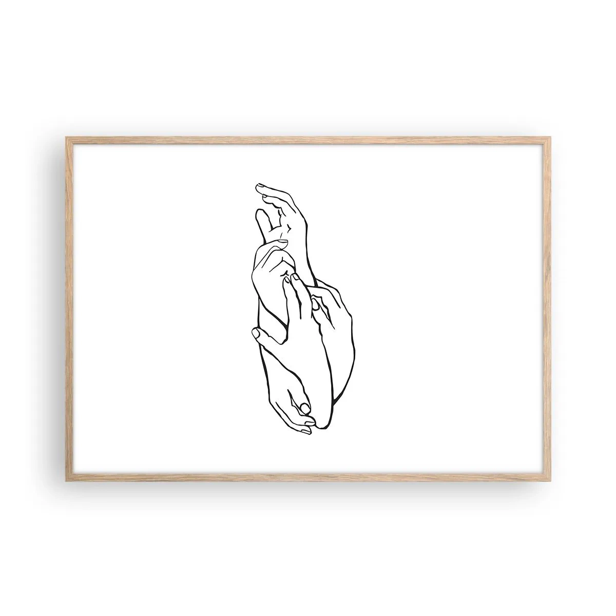 Affisch i ram av ljusek - Hand i hand - 100x70 cm