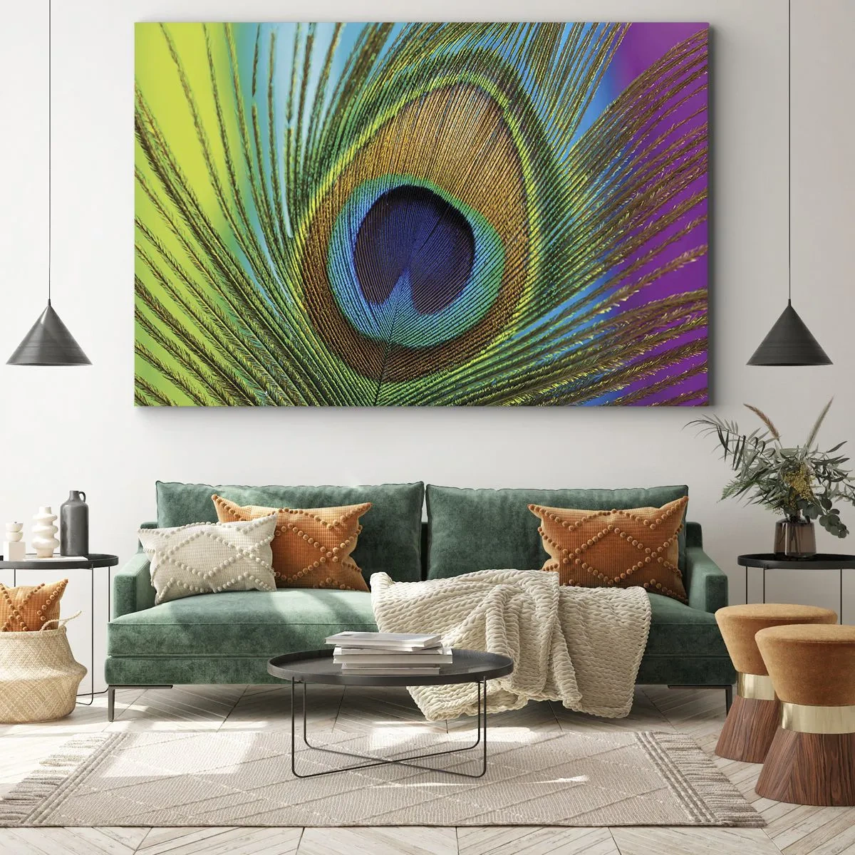 Canvastavla - Bild på duk - Öga mot öga - 70x50 cm
