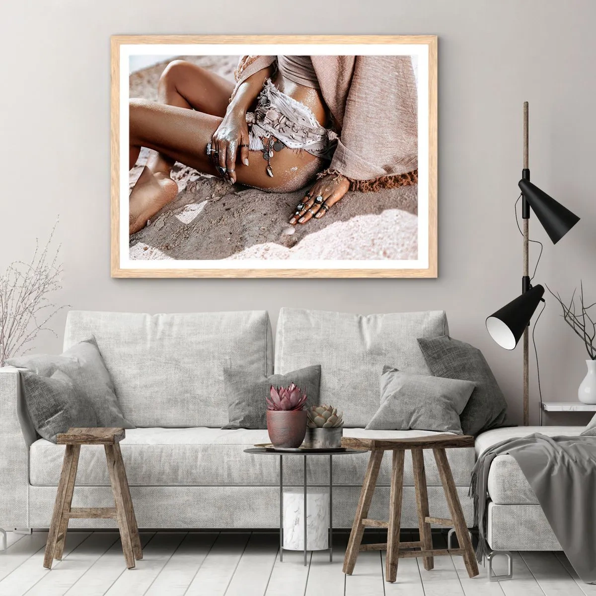 Affisch i ram av ljusek - Utkastad av vågorna? - 50x40 cm