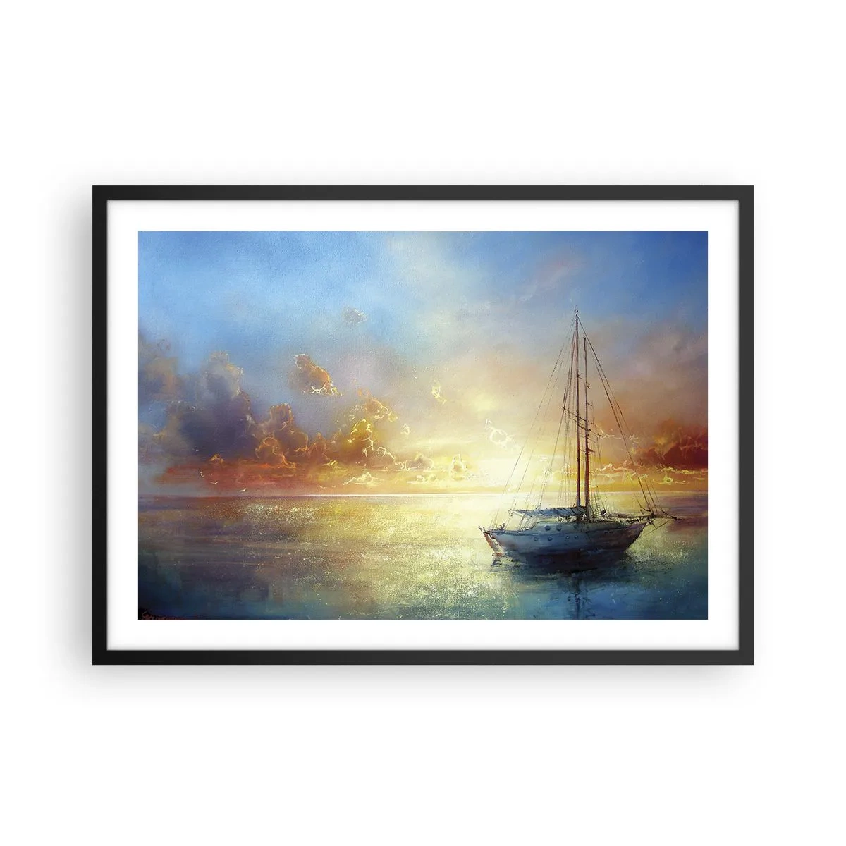 Affisch i svart ram - I guldviken - 70x50 cm