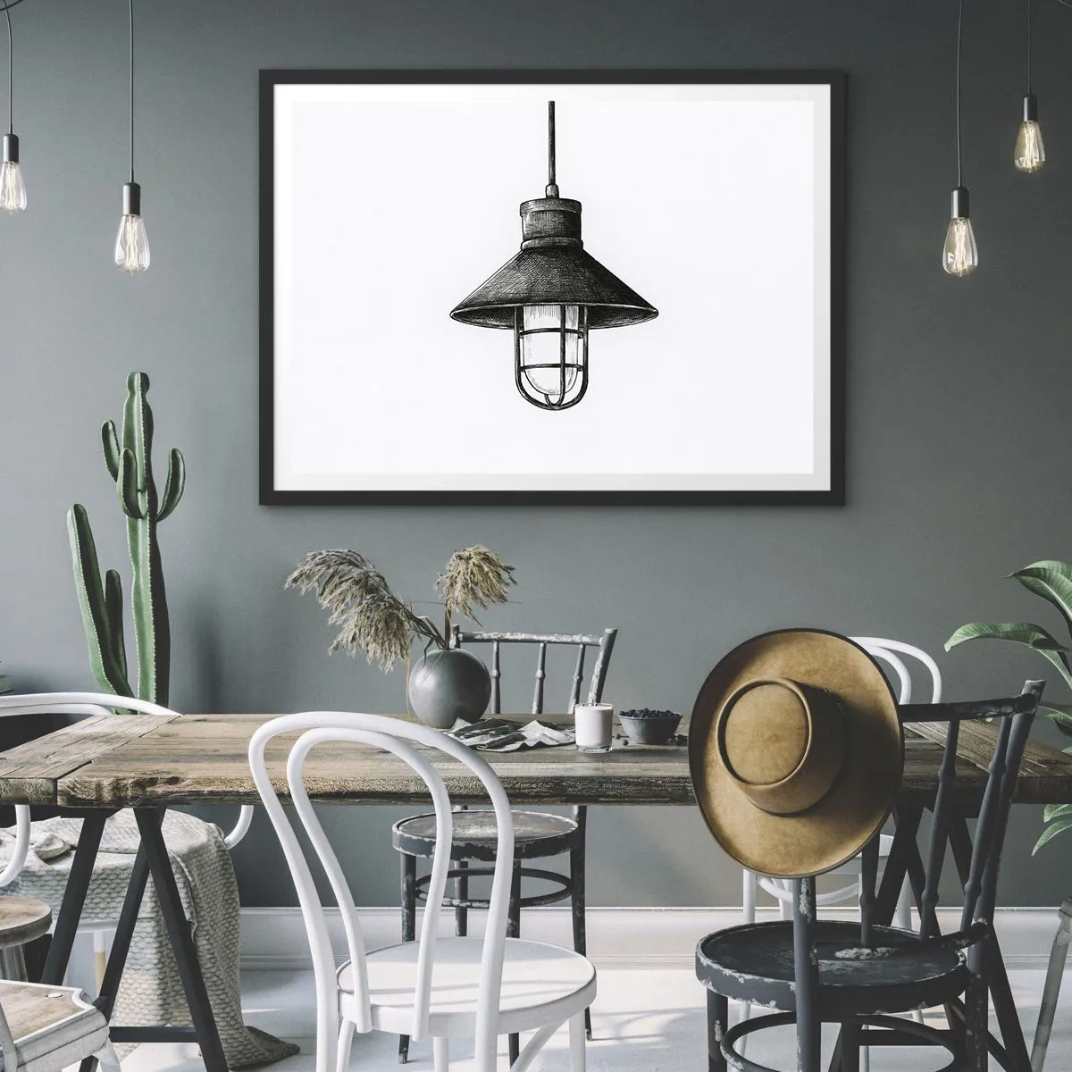 Affisch i svart ram - Som för många år sedan... - 100x70 cm