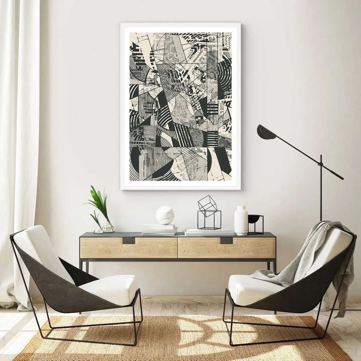 Affisch i vit ram - Nutidens dynamik - 61x91 cm