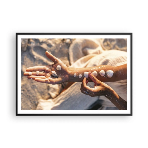 Affisch i svart ram - Skönhet inom handens räckvidd - 100x70 cm