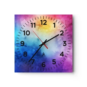 Väggklocka - Klocka på glas - Nästan i sjunde himlen - 40x40 cm