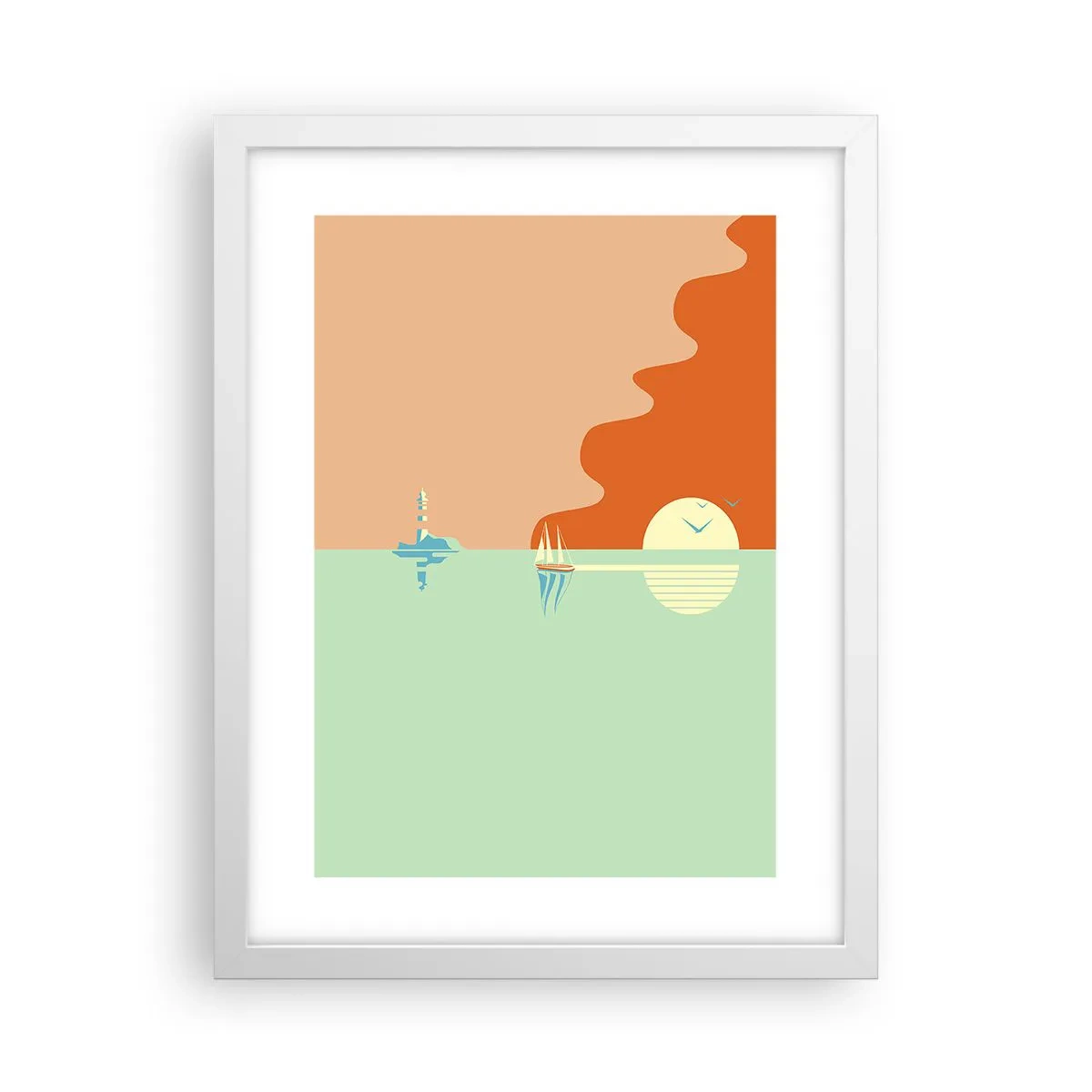 Affisch i vit ram - Perfekt havslandskap - 30x40 cm