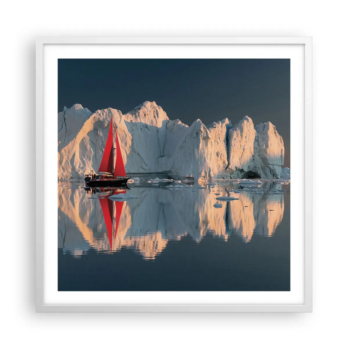 Affisch i vit ram - I världens ände - 60x60 cm