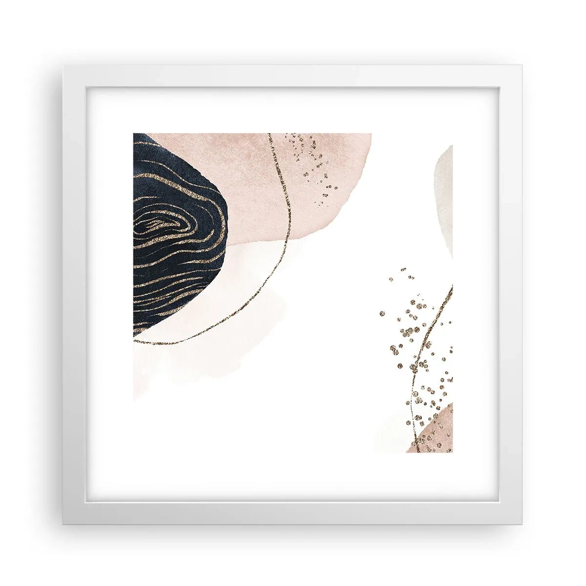 Affisch i vit ram - Allt flyter - 30x30 cm