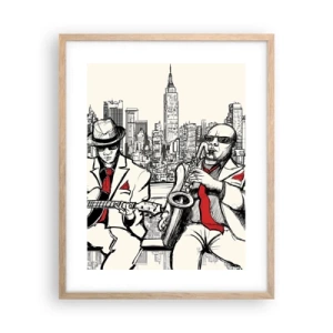 Affisch i ram av ljusek - New Yorks improvisation - 40x50 cm