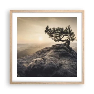 Affisch i ram av ljusek - Livet vinner alltid - 50x50 cm