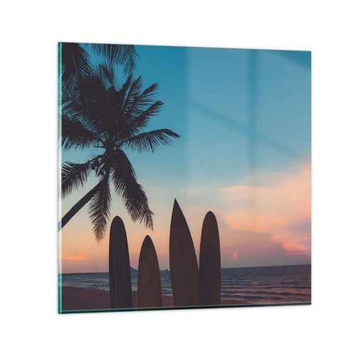 Glastavla - Bild på glas - Imorgon blir det också kul - 70x70 cm