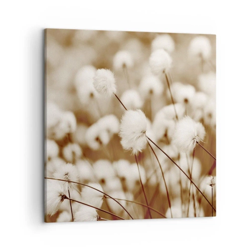 Canvastavla - Bild på duk - Fluffig åkermark - 50x50 cm