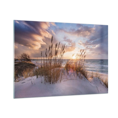 Glastavla - Bild på glas - Farväl till solen och vinden - 100x70 cm