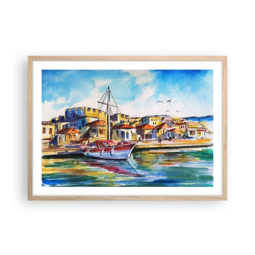 Affisch i ram av ljusek - Regnbågseftermiddag - 70x50 cm