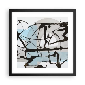 Affisch i svart ram - Blått trots allt - 40x40 cm