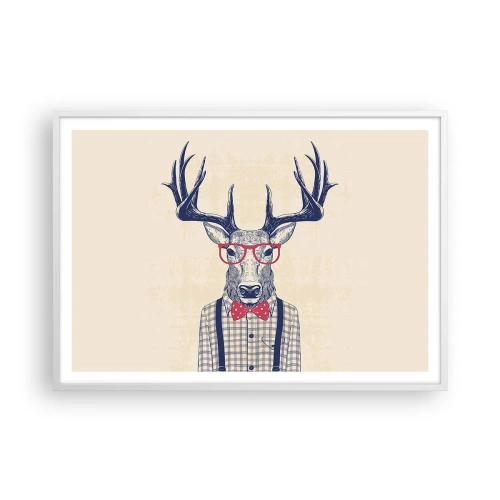 Affisch i vit ram - Rolig extravagans - 100x70 cm