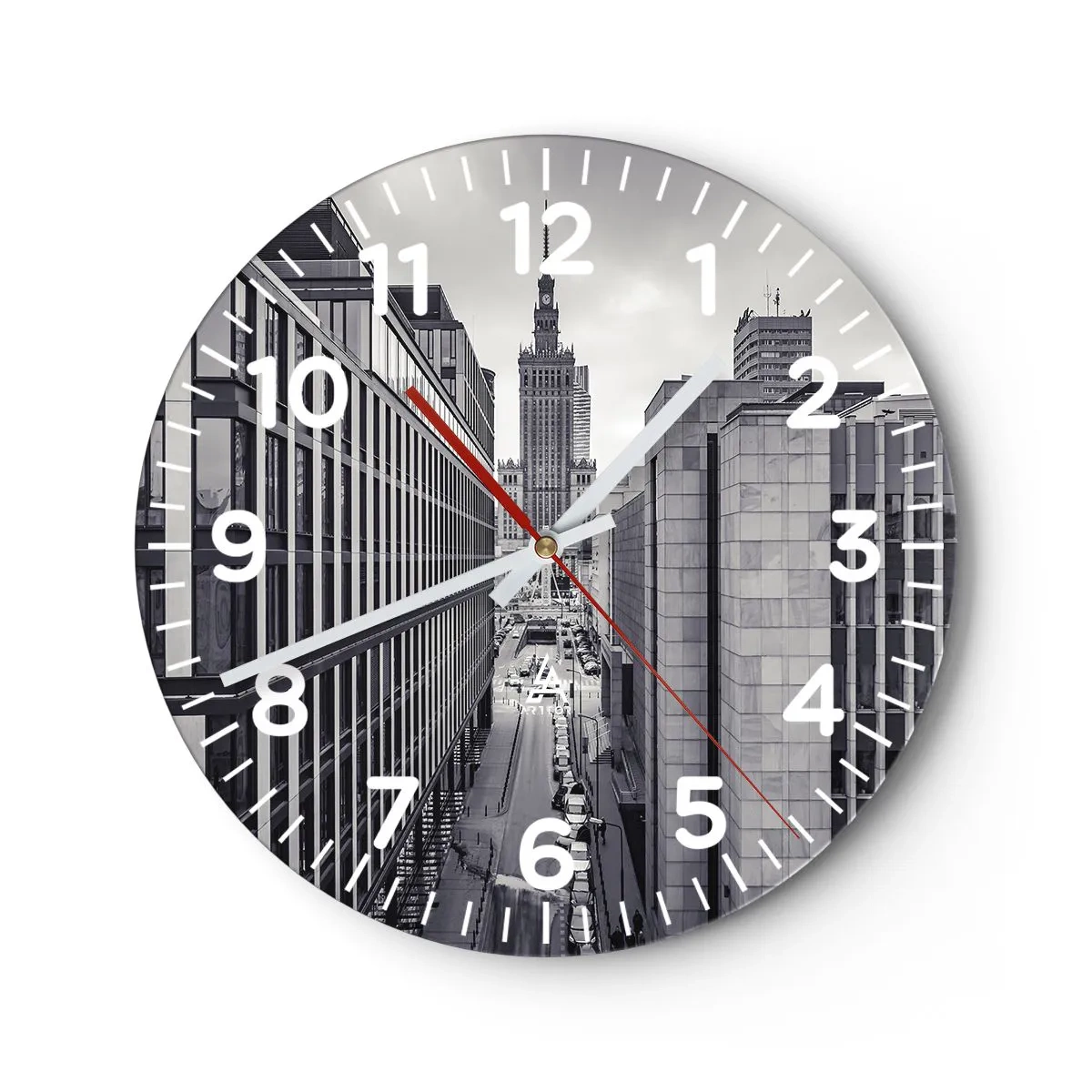 Väggklocka - Klocka på glas - Warszawadalen - 30x30 cm