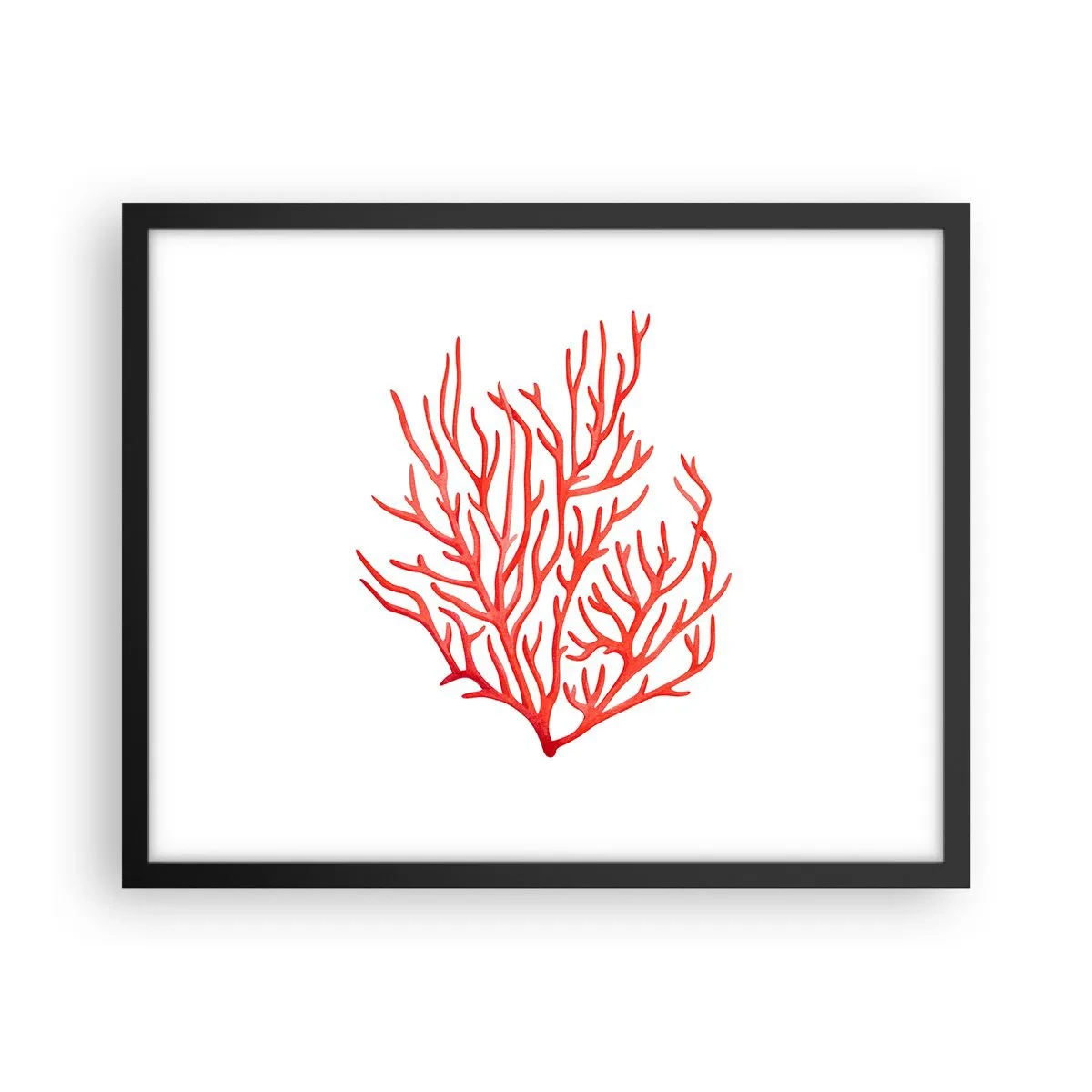 Affisch i svart ram - Filigran av korall - 50x40 cm