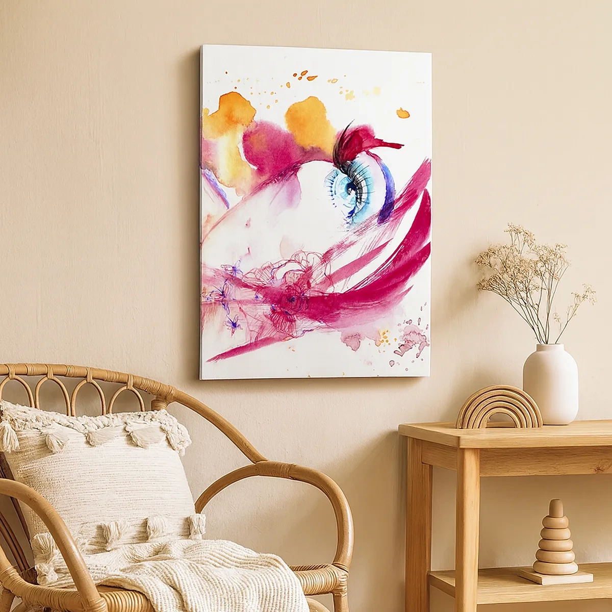 Canvastavla - Bild på duk - Världen blommar i närheten - 50x70 cm