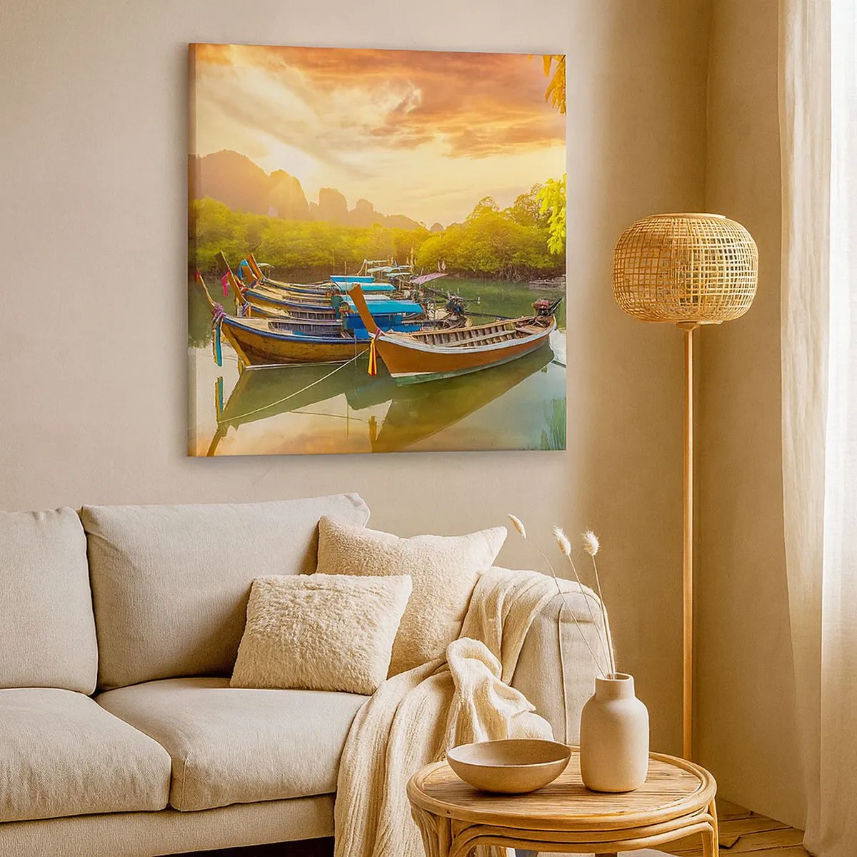 Canvastavla - Bild på duk - Före en arbetsam dag - 30x30 cm