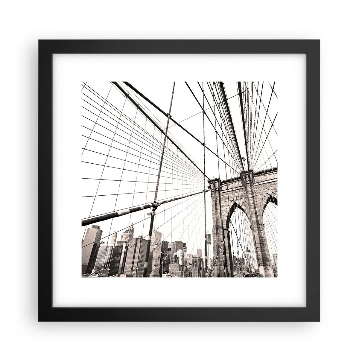 Affisch i svart ram - Domkyrkan i New York - 30x30 cm
