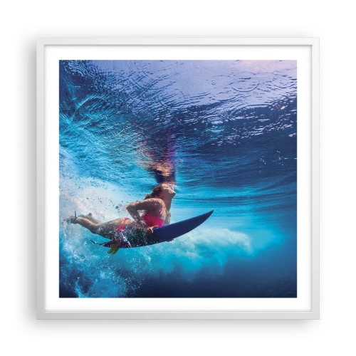 Affisch i vit ram - Glädjens djup - 60x60 cm