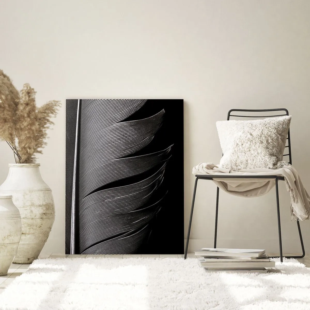 Glastavla - Bild på glas - Fjäder - en underbar konstruktion - 80x120 cm