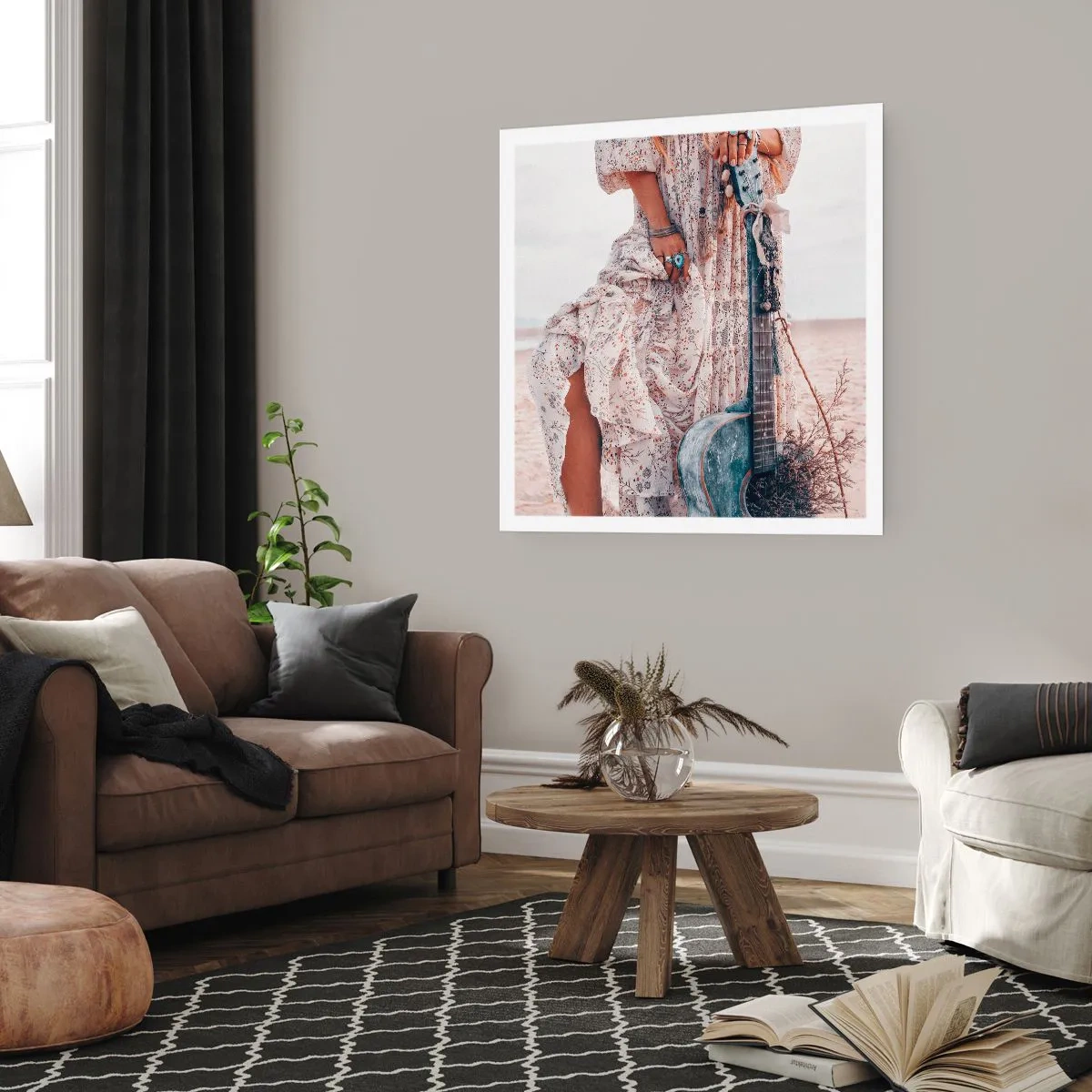 Affisch - Flower power på väg - 40x40 cm