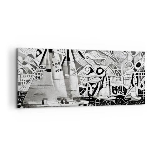 Canvastavla - Bild på duk - Mellan vågorna - 100x40 cm