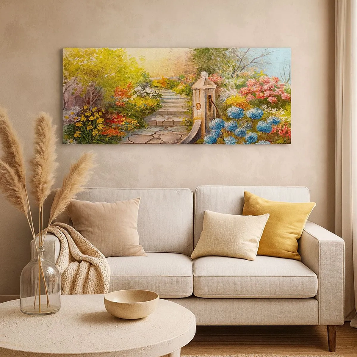 Canvastavla - Bild på duk - Fullt blommande - 100x40 cm