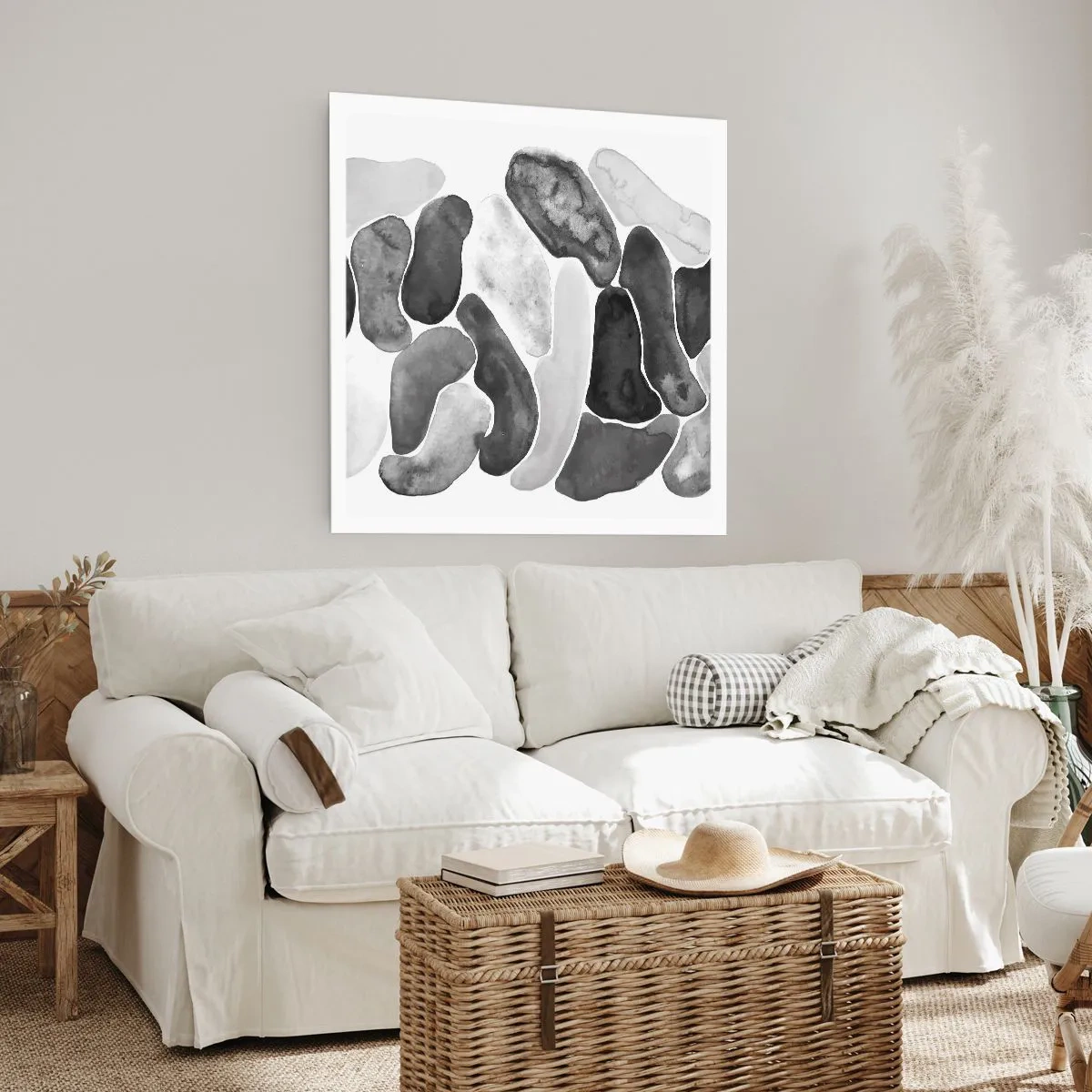 Affisch - Stenig abstraktion - 60x60 cm