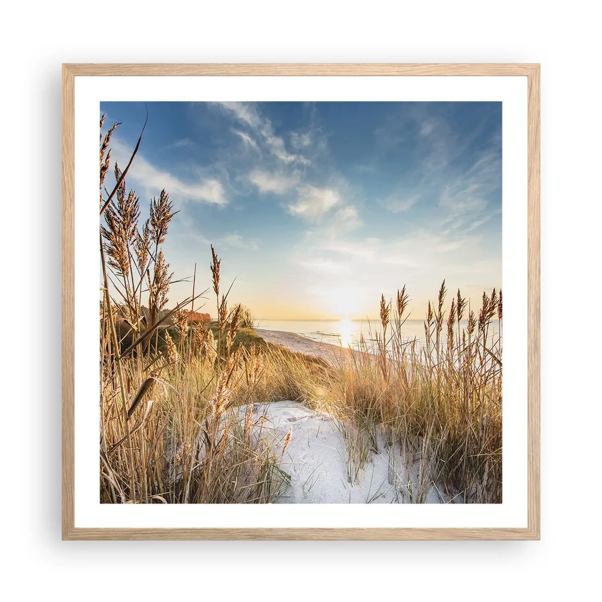 Affisch i ram av ljusek - Nordlig strand - 60x60 cm