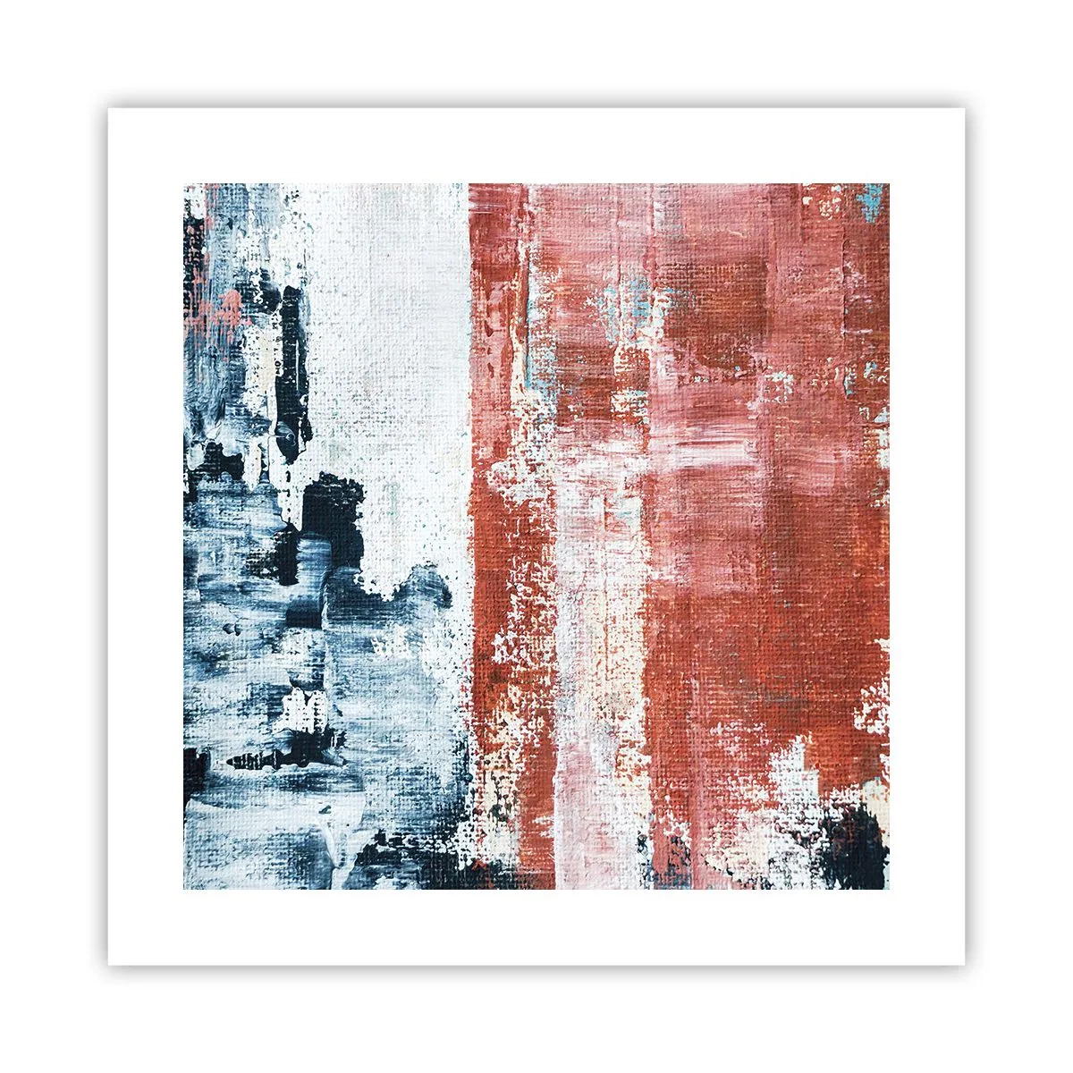 Affisch - Abstrakt halvt om halvt - 40x40 cm