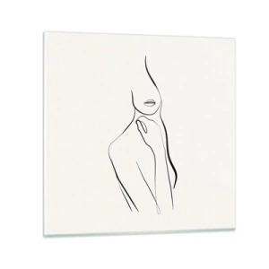 Glastavla - Bild på glas - Melankolins våg - 50x50 cm