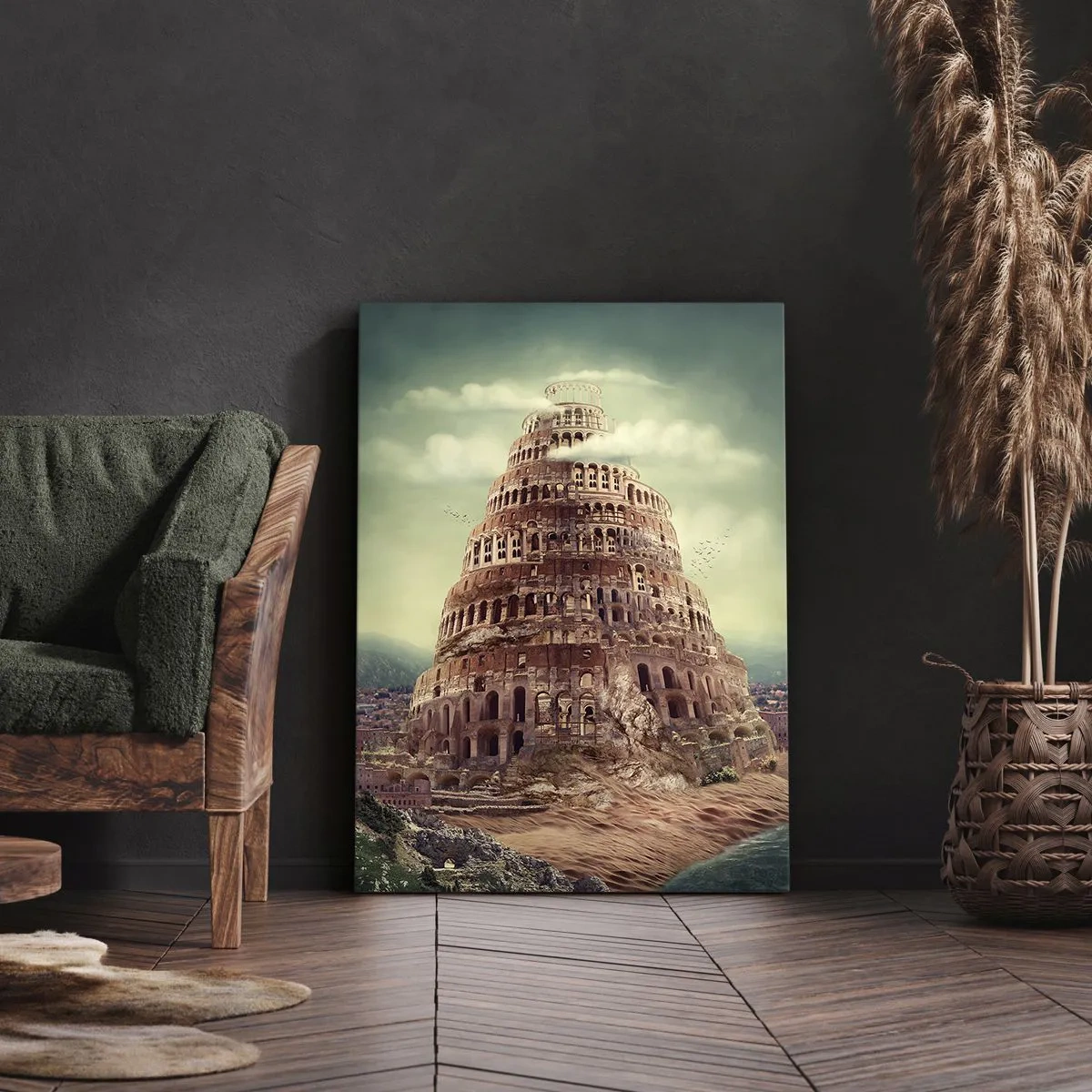 Canvastavla - Bild på duk - Babeltornet - 50x70 cm