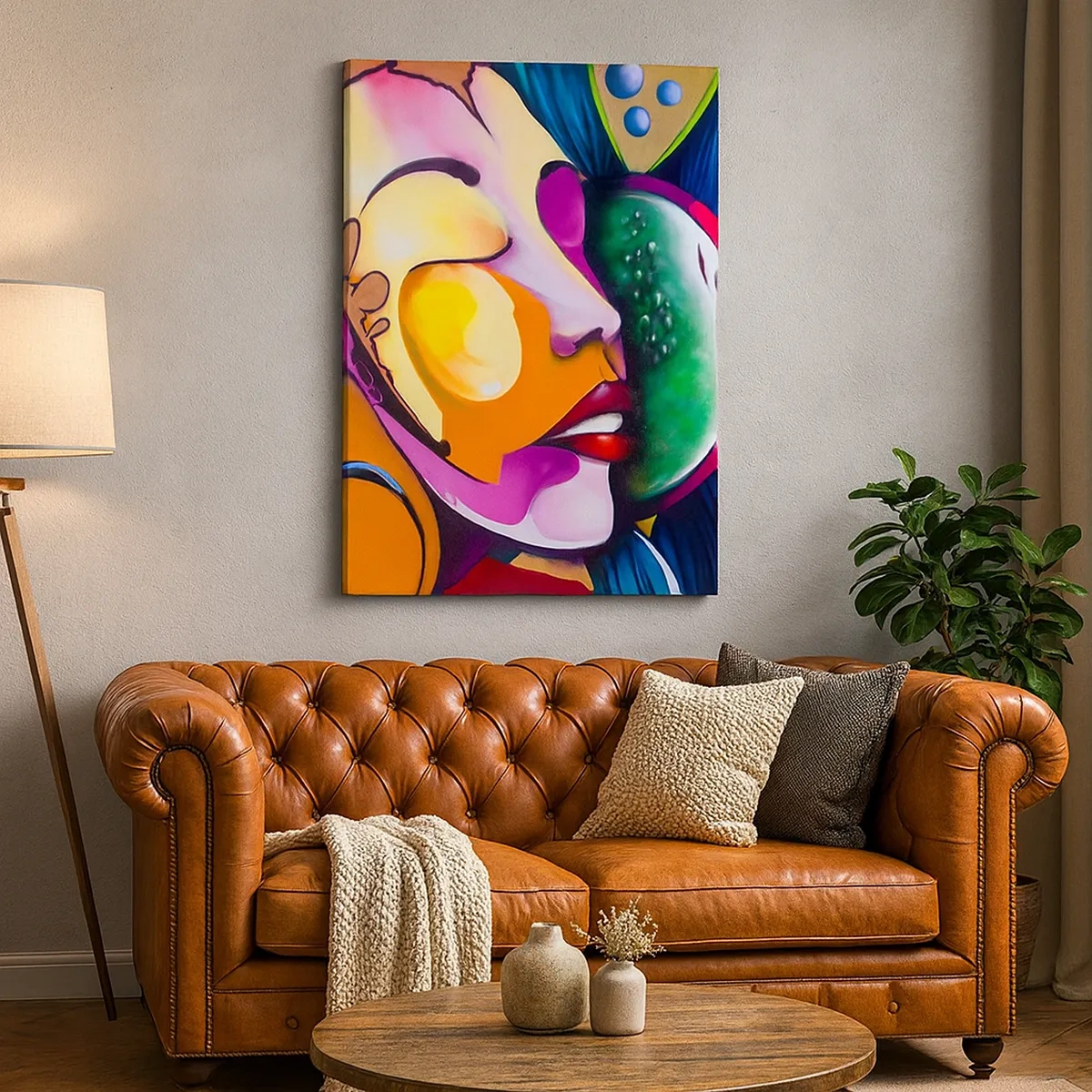 Canvastavla - Bild på duk - Känna på med färg - 50x70 cm