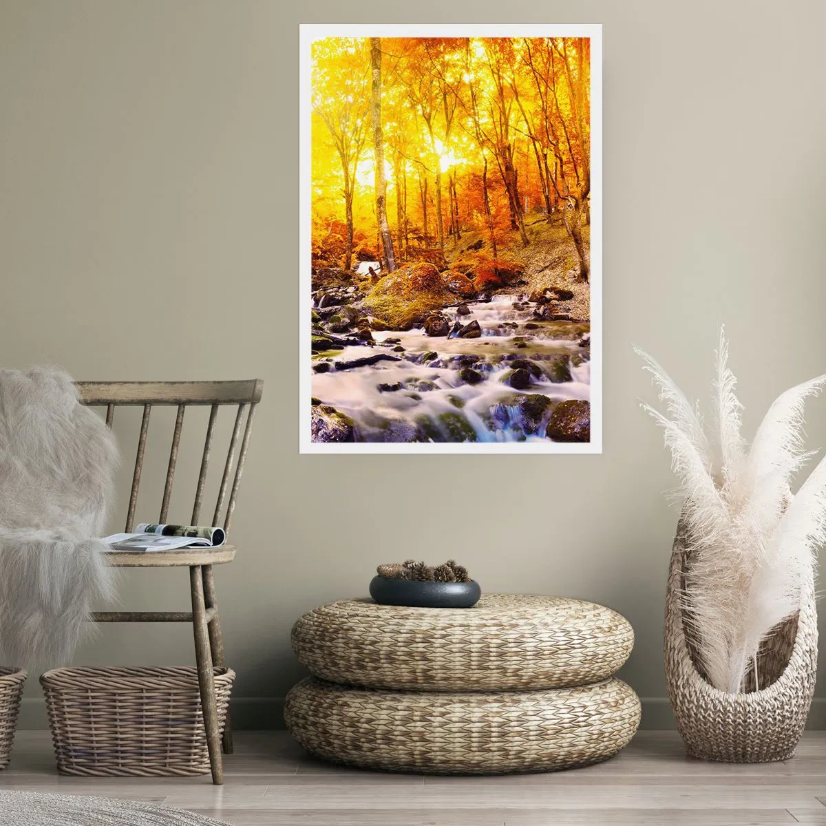 Affisch - Stenar infattade i guld och platina - 70x100 cm