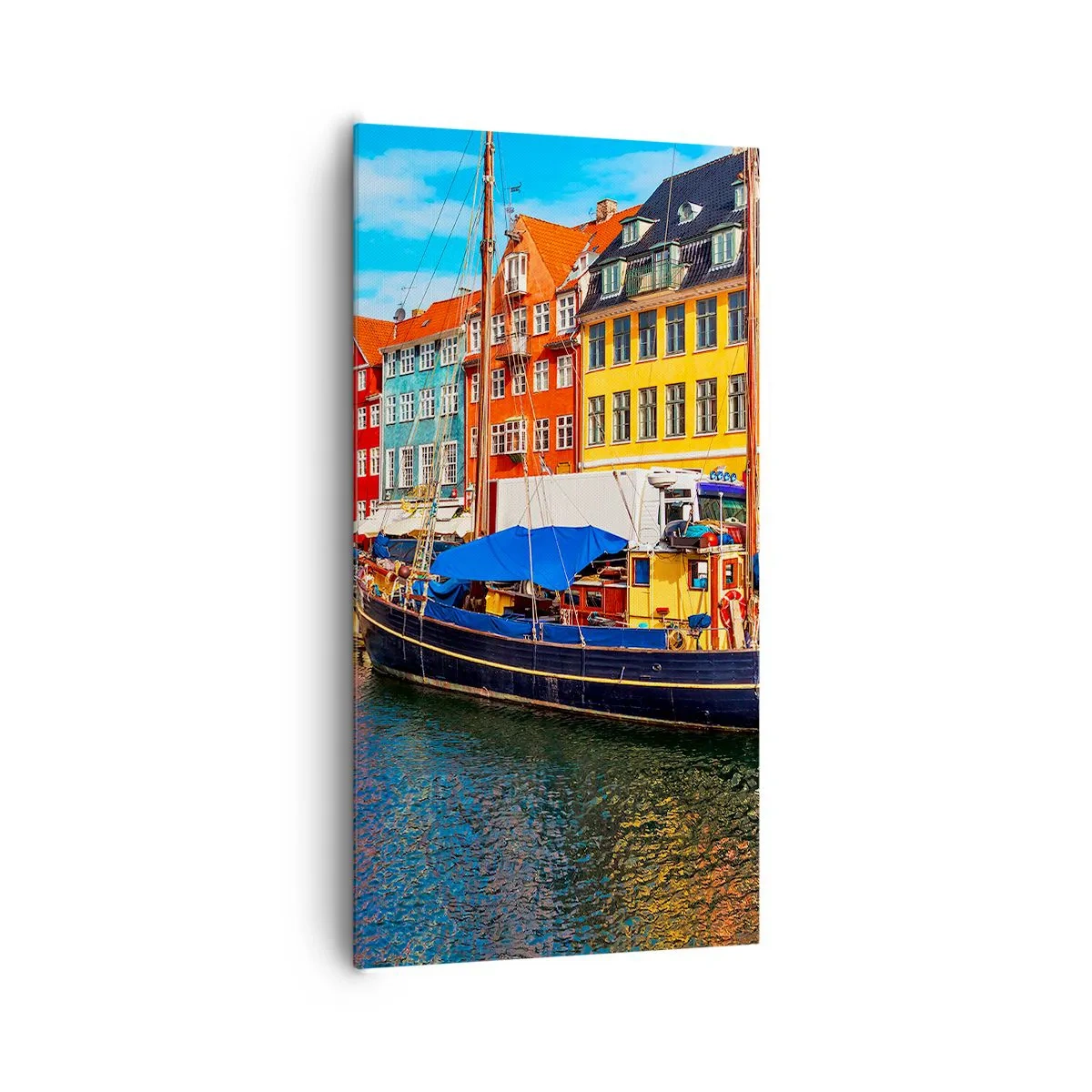 Canvastavla - Bild på duk - Glad kaj - 65x120 cm