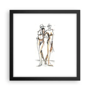 Affisch i svart ram - Charmens studie - 30x30 cm