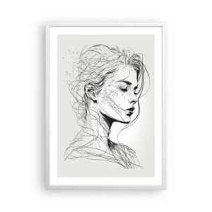 Affisch i vit ram - Porträtt i drömmar - 50x70 cm