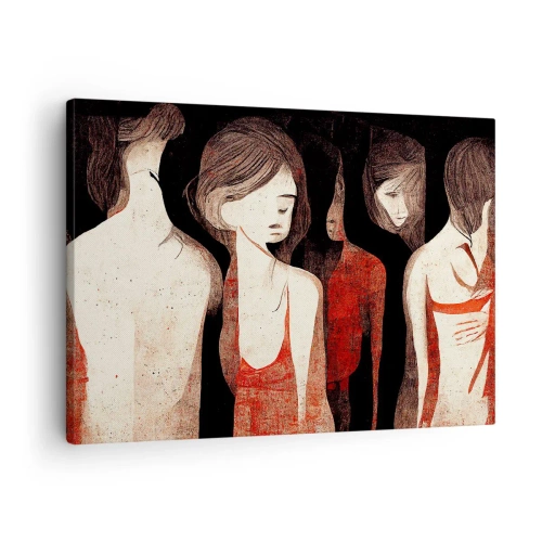 Canvastavla - Bild på duk - Konstnärliga figurer i en abstrakt komposition - 70x50cm - Madonnor av mörker - Modern väggdekoration för vardagsrum och sovrum ARTTOR