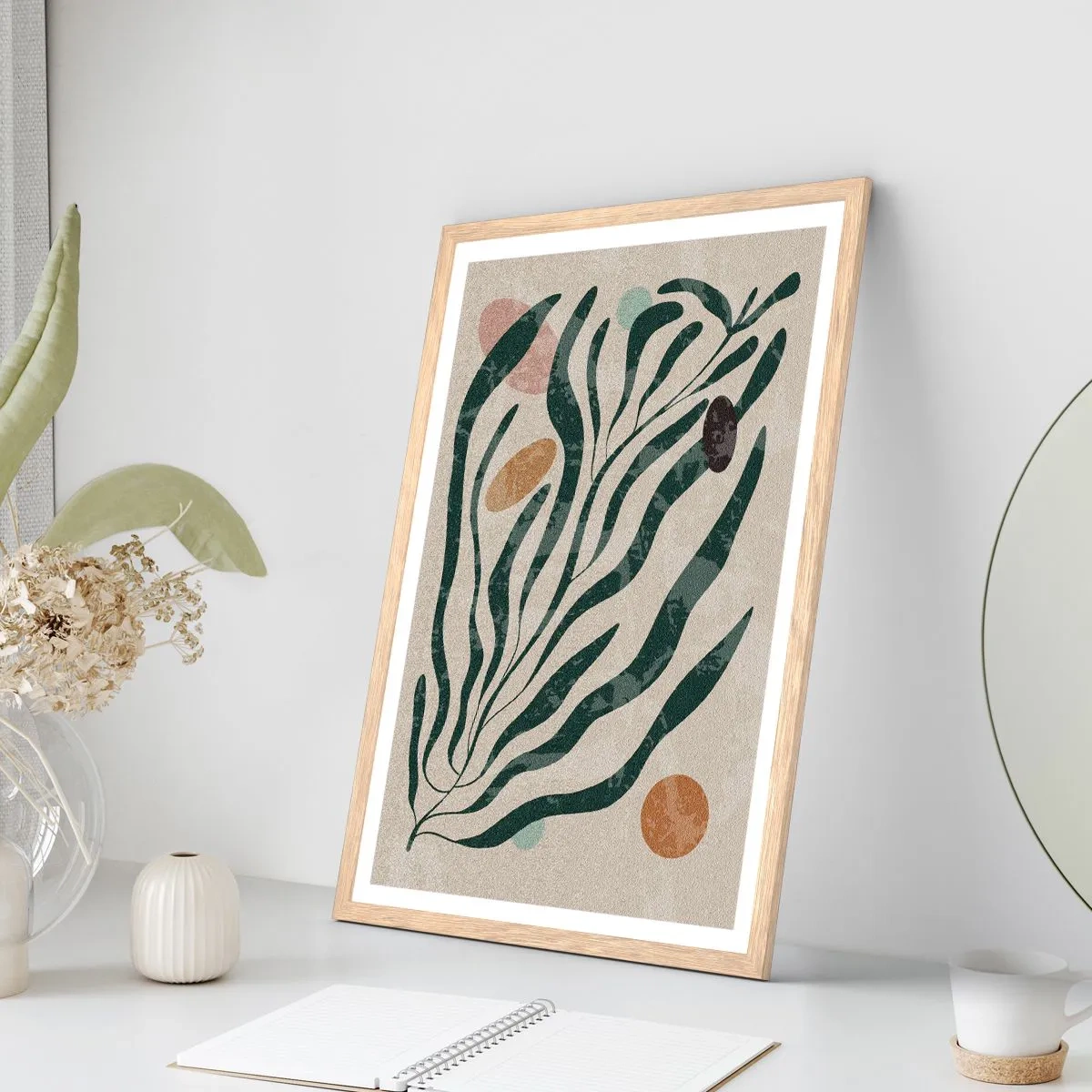 Affisch i ram av ljusek - Bland de gröna - 30x40 cm
