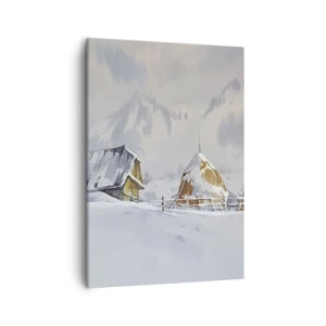 Canvastavla - Bild på duk - I snödalen - 50x70 cm