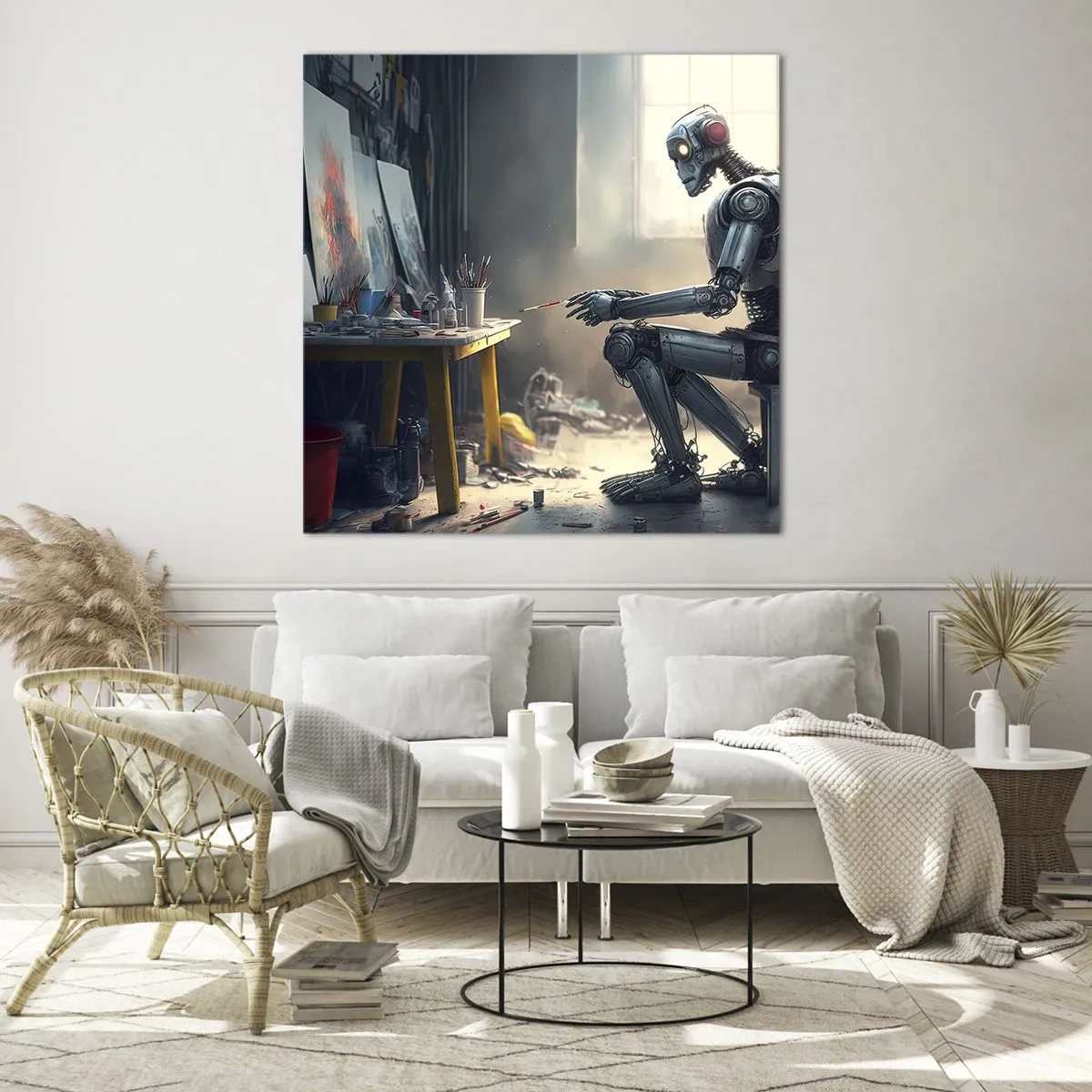 Glastavla - Bild på glas - Den skapande handlingen - 70x70 cm