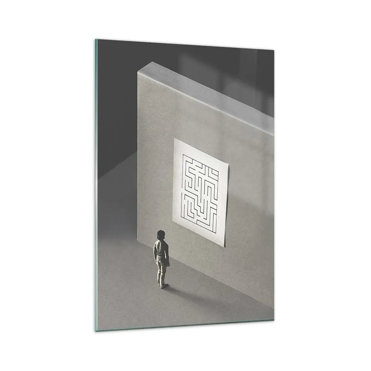 Glastavla - Bild på glas - Men var är jag? - 80x120 cm