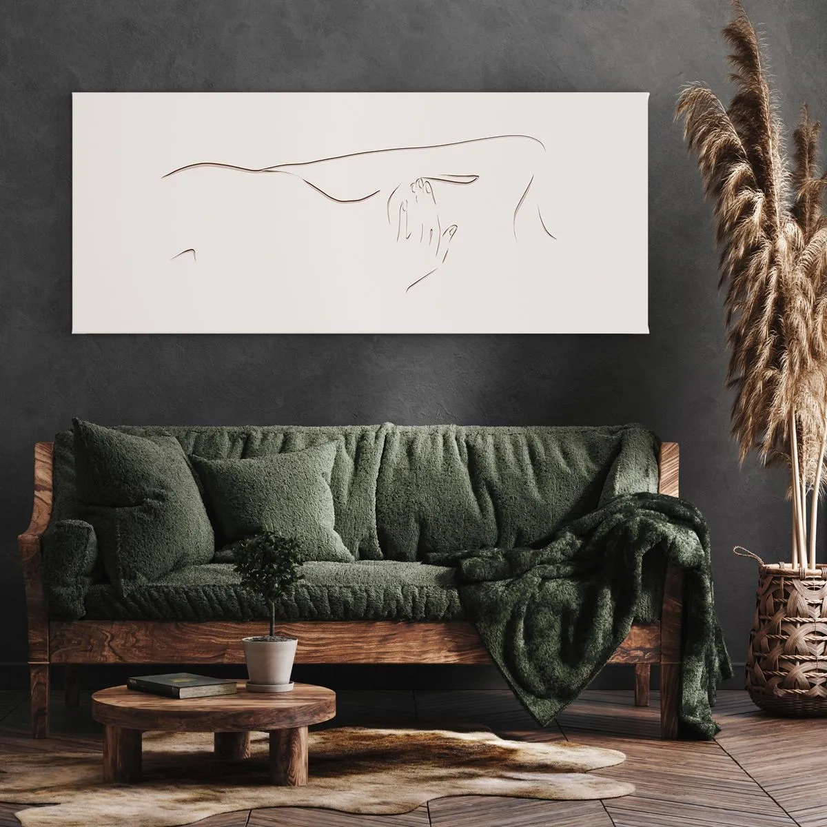 Canvastavla - Bild på duk - Begärans form - 160x50 cm
