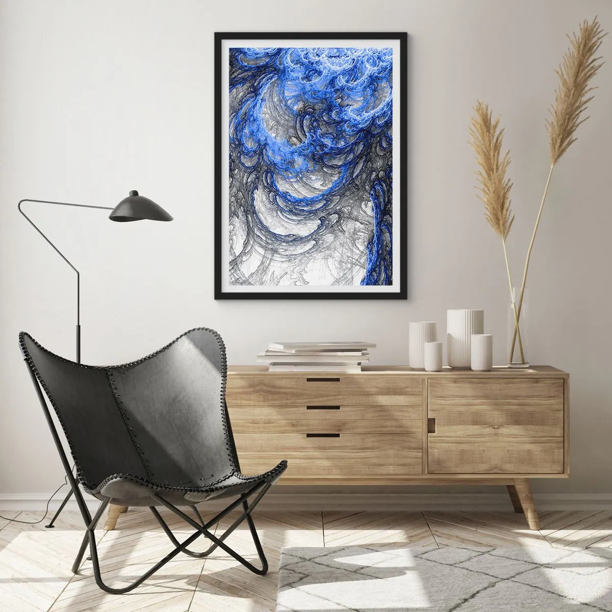 Affisch i svart ram - Vågens födsel - 70x100 cm
